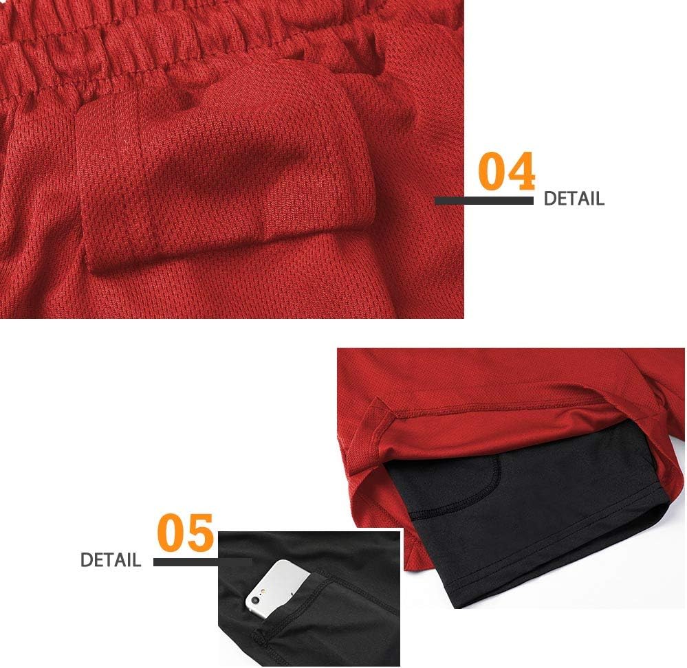 Mens Running Shorts，Workout Running Shorts for Men，2-in-1 Stealth Shorts， 7-Inch Gym Yoga Outdoor Sports Shorts