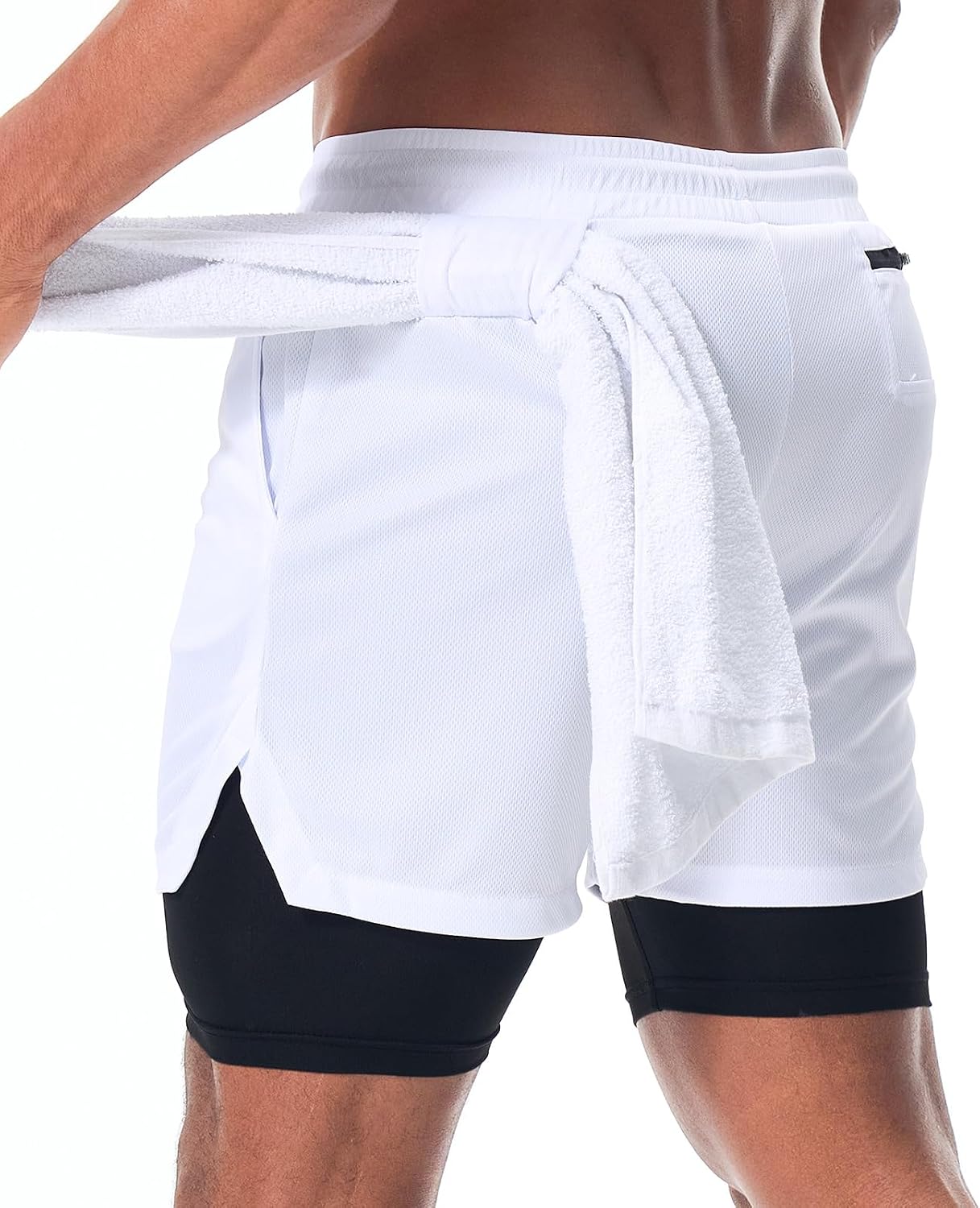 Mens Running Shorts，Workout Running Shorts for Men，2-in-1 Stealth Shorts， 7-Inch Gym Yoga Outdoor Sports Shorts