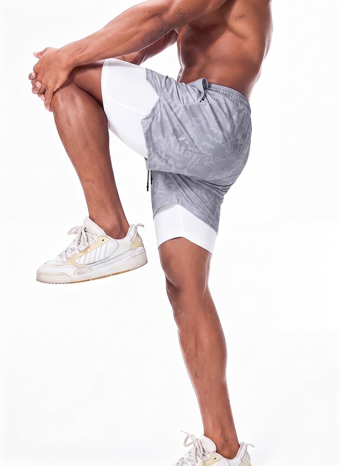 Mens Running Shorts，Workout Running Shorts for Men，2-in-1 Stealth Shorts， 7-Inch Gym Yoga Outdoor Sports Shorts
