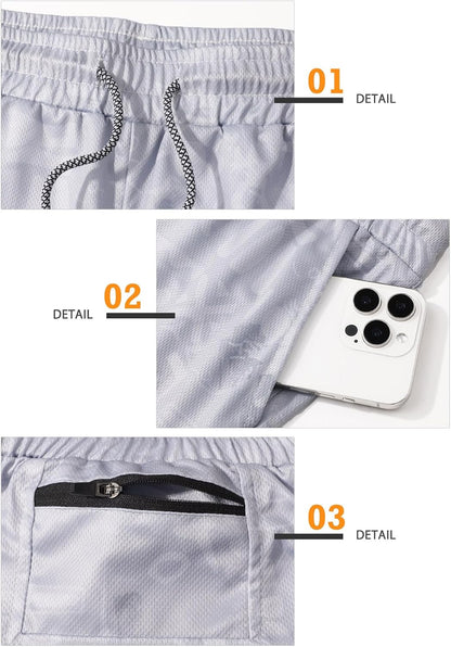 Mens Running Shorts，Workout Running Shorts for Men，2-in-1 Stealth Shorts， 7-Inch Gym Yoga Outdoor Sports Shorts