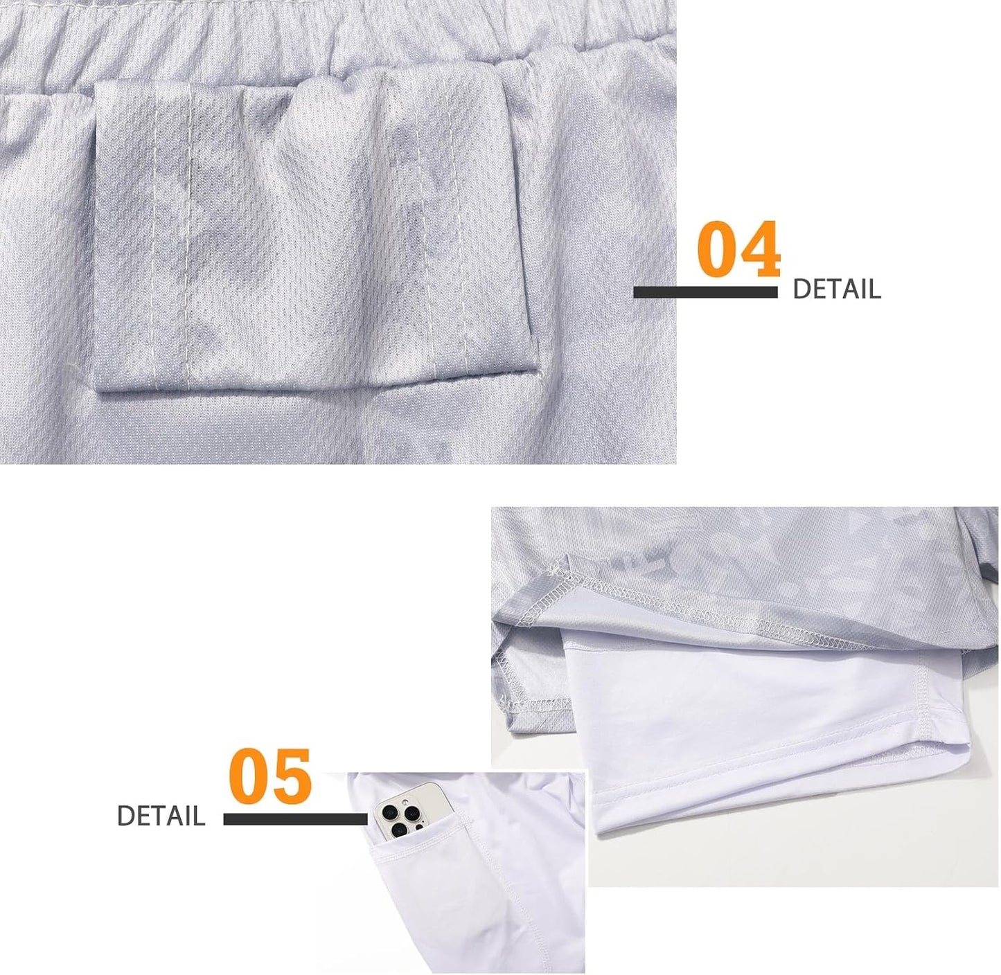 Mens Running Shorts，Workout Running Shorts for Men，2-in-1 Stealth Shorts， 7-Inch Gym Yoga Outdoor Sports Shorts