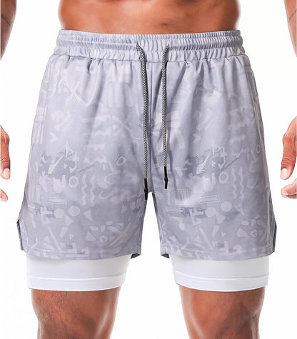 Mens Running Shorts，Workout Running Shorts for Men，2-in-1 Stealth Shorts， 7-Inch Gym Yoga Outdoor Sports Shorts