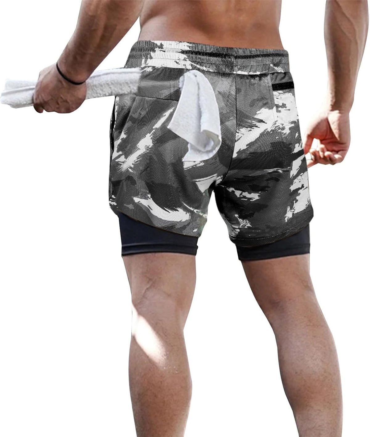 Mens Running Shorts，Workout Running Shorts for Men，2-in-1 Stealth Shorts， 7-Inch Gym Yoga Outdoor Sports Shorts