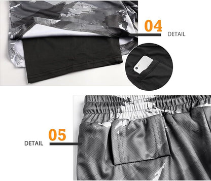 Mens Running Shorts，Workout Running Shorts for Men，2-in-1 Stealth Shorts， 7-Inch Gym Yoga Outdoor Sports Shorts