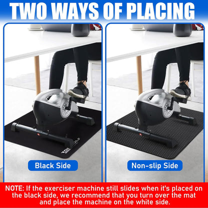 Non-Slip Workout Mat for Ellipse Leg Exerciser, Ellipse Machine Mat, Exercise Mat for Under Desk Ellipticals, Suitable for Electric Seated Foot Pedal Exerciser, Stability & Floor Protection