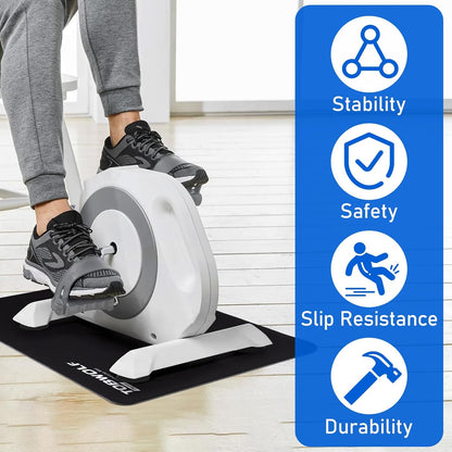 Non-Slip Workout Mat for Ellipse Leg Exerciser, Ellipse Machine Mat, Exercise Mat for Under Desk Ellipticals, Suitable for Electric Seated Foot Pedal Exerciser, Stability & Floor Protection