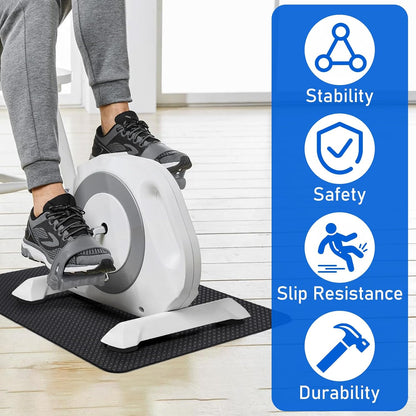 Non-Slip Workout Mat for Ellipse Leg Exerciser, Ellipse Machine Mat, Exercise Mat for Under Desk Ellipticals, Suitable for Electric Seated Foot Pedal Exerciser, Stability & Floor Protection