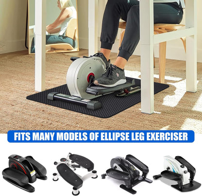 Non-Slip Workout Mat for Ellipse Leg Exerciser, Ellipse Machine Mat, Exercise Mat for Under Desk Ellipticals, Suitable for Electric Seated Foot Pedal Exerciser, Stability & Floor Protection