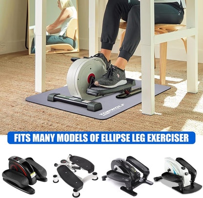 Non-Slip Workout Mat for Ellipse Leg Exerciser, Ellipse Machine Mat, Exercise Mat for Under Desk Ellipticals, Suitable for Electric Seated Foot Pedal Exerciser, Stability & Floor Protection
