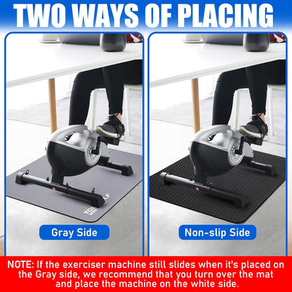 Non-Slip Workout Mat for Ellipse Leg Exerciser, Ellipse Machine Mat, Exercise Mat for Under Desk Ellipticals, Suitable for Electric Seated Foot Pedal Exerciser, Stability & Floor Protection
