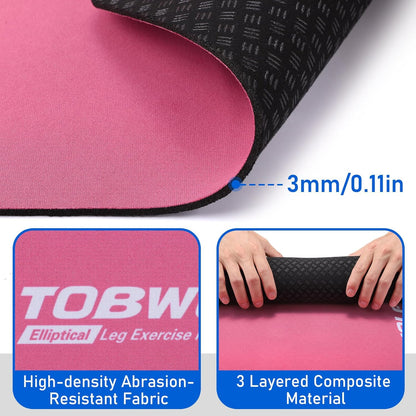 Non-Slip Workout Mat for Ellipse Leg Exerciser, Ellipse Machine Mat, Exercise Mat for Under Desk Ellipticals, Suitable for Electric Seated Foot Pedal Exerciser, Stability & Floor Protection