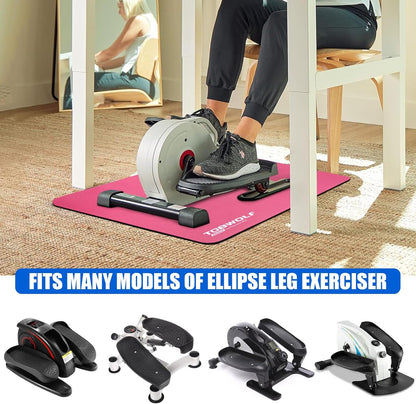 Non-Slip Workout Mat for Ellipse Leg Exerciser, Ellipse Machine Mat, Exercise Mat for Under Desk Ellipticals, Suitable for Electric Seated Foot Pedal Exerciser, Stability & Floor Protection