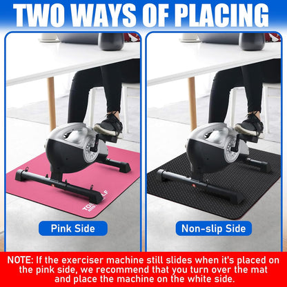 Non-Slip Workout Mat for Ellipse Leg Exerciser, Ellipse Machine Mat, Exercise Mat for Under Desk Ellipticals, Suitable for Electric Seated Foot Pedal Exerciser, Stability & Floor Protection