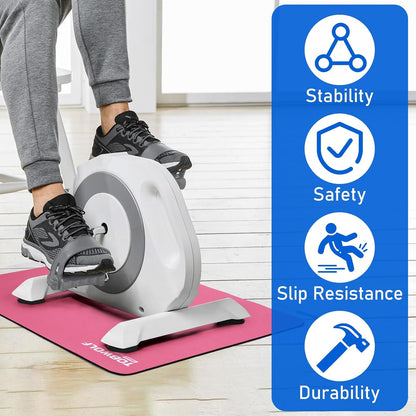Non-Slip Workout Mat for Ellipse Leg Exerciser, Ellipse Machine Mat, Exercise Mat for Under Desk Ellipticals, Suitable for Electric Seated Foot Pedal Exerciser, Stability & Floor Protection