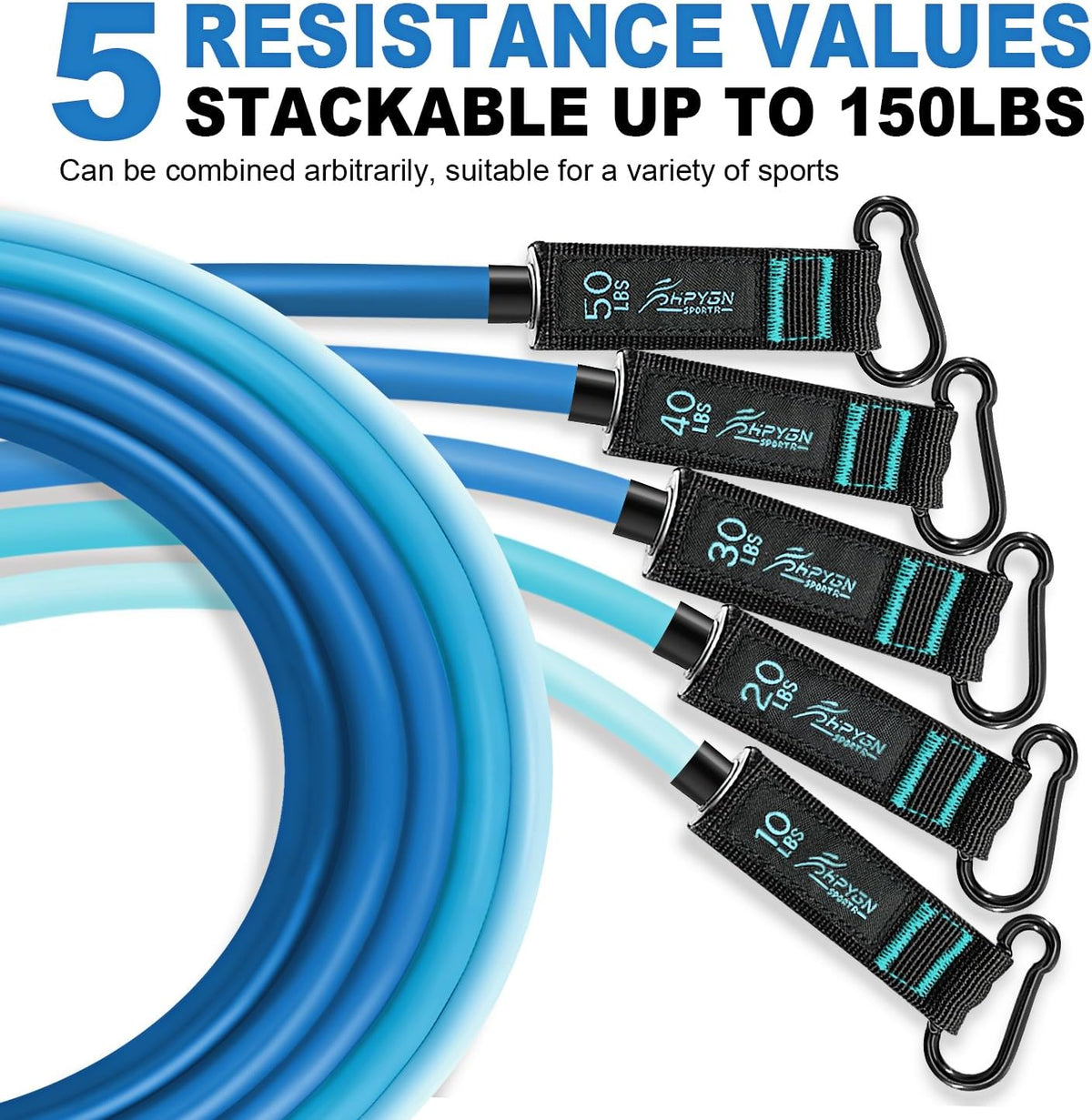 Resistance Bands, Exercise Bands with Handles, Fitness Bands, Workout Bands with Door Anchor and Ankle Straps, for Heavy Resistance Training, Physical Therapy, Shape Body, Yoga, Home Workout Set