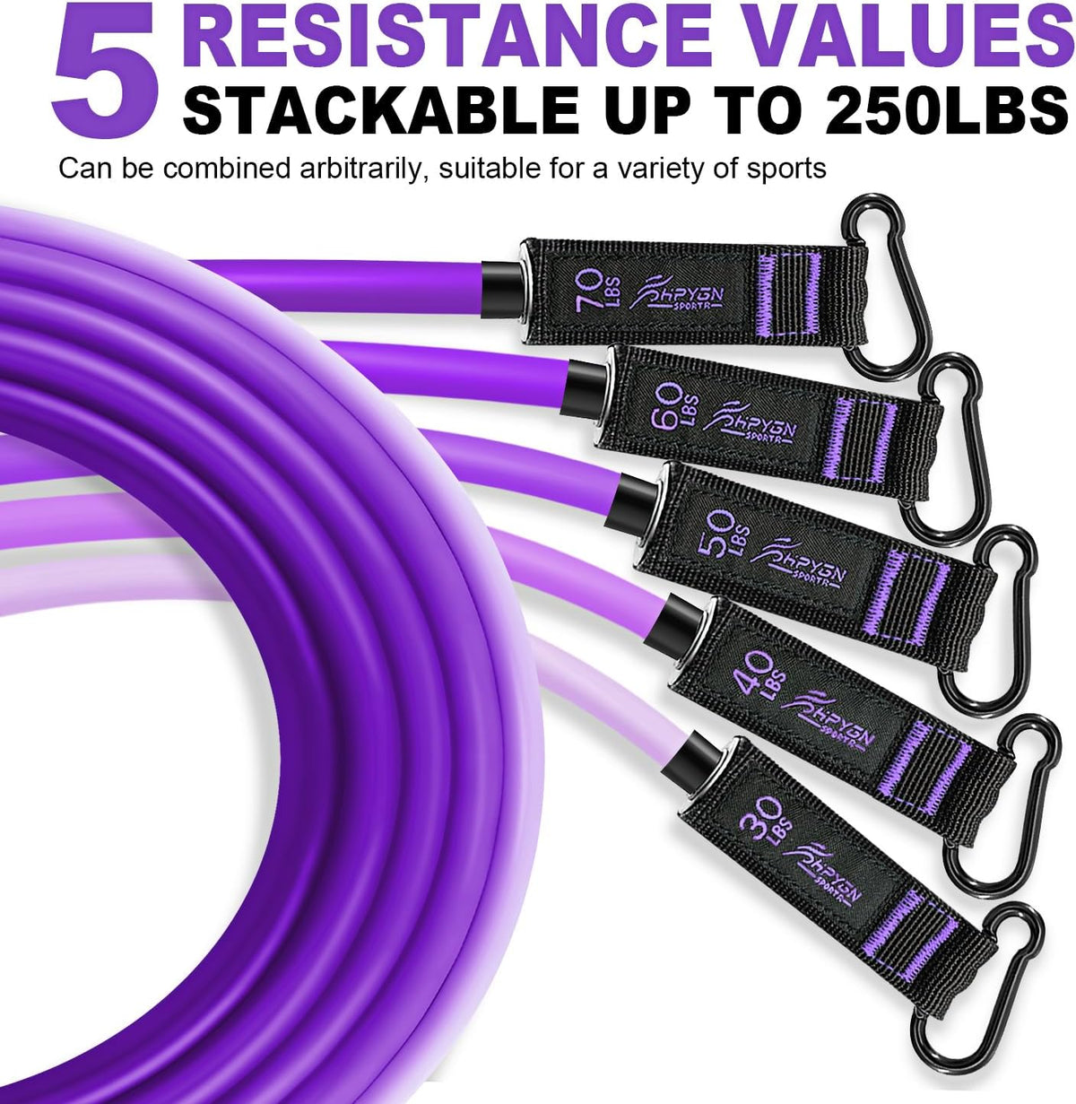 Resistance Bands, Exercise Bands with Handles, Fitness Bands, Workout Bands with Door Anchor and Ankle Straps, for Heavy Resistance Training, Physical Therapy, Shape Body, Yoga, Home Workout Set