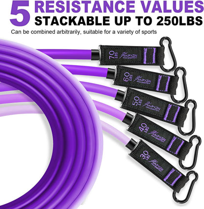 Resistance Bands, Exercise Bands with Handles, Fitness Bands, Workout Bands with Door Anchor and Ankle Straps, for Heavy Resistance Training, Physical Therapy, Shape Body, Yoga, Home Workout Set