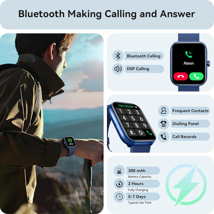 Smart Watch for Women Men, Smartwatch for iPhone & Android Bluetooth (Answer/Call) Built-in Alexa, 1.91" HD Fitness Tracker with 105+ Sport Modes, IP68 Waterproof, Sleep/Heart Rate/SpO2/Stress Monitor