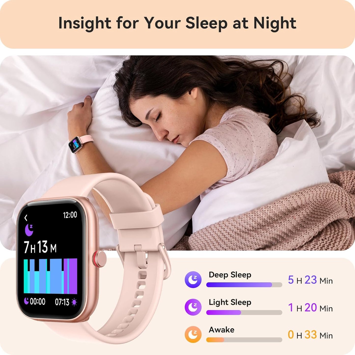 Smart Watch for Women Men, Smartwatch for iPhone & Android Bluetooth (Answer/Call) Built-in Alexa, 1.91" HD Fitness Tracker with 105+ Sport Modes, IP68 Waterproof, Sleep/Heart Rate/SpO2/Stress Monitor