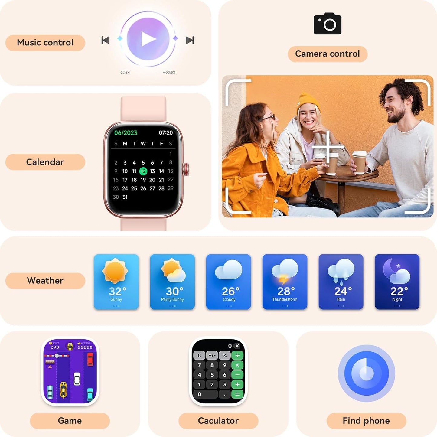 Smart Watch for Women Men, Smartwatch for iPhone & Android Bluetooth (Answer/Call) Built-in Alexa, 1.91" HD Fitness Tracker with 105+ Sport Modes, IP68 Waterproof, Sleep/Heart Rate/SpO2/Stress Monitor