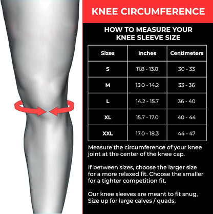 7mm Compression Knee Sleeves for Weightlifting Support, Powerlifting Strength, Heavy Squats, Cross Training, Gym Fitness, Sports – Strong Thick Neoprene Knee Braces for Men & Women (2 Pack, Large)