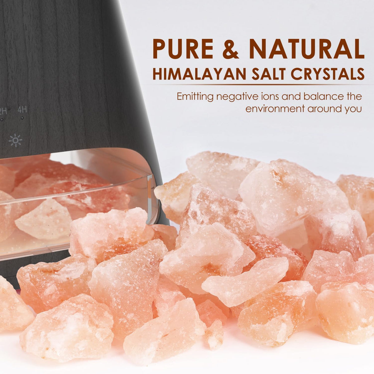2-in-1 Essential Oil Diffuser for Home & Himalayan Salt Lamp, 150ml