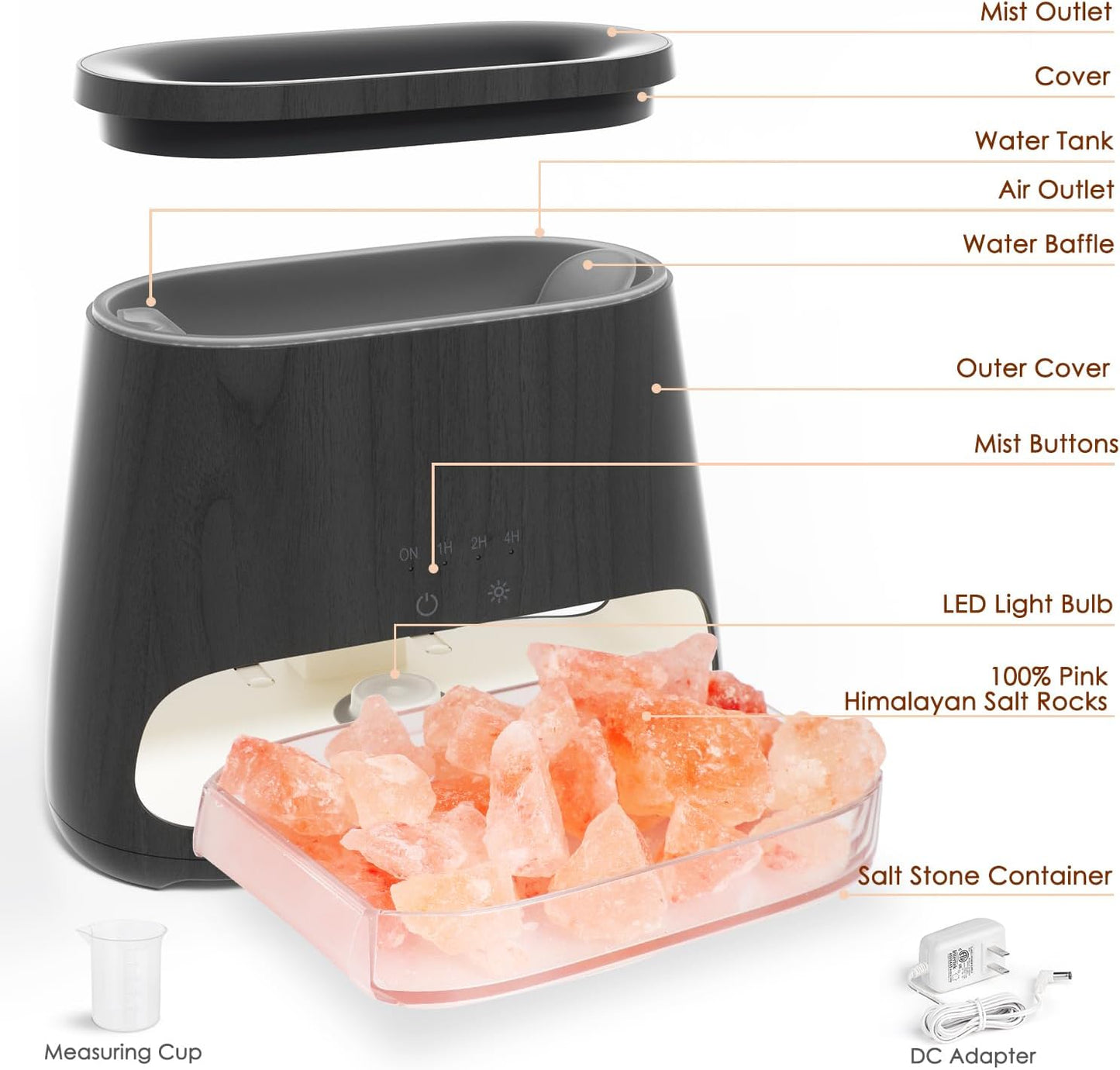 2-in-1 Essential Oil Diffuser for Home & Himalayan Salt Lamp, 150ml