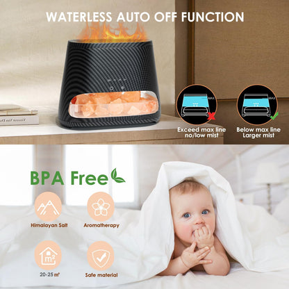 2-in-1 Essential Oil Diffuser for Home & Himalayan Salt Lamp, 150ml