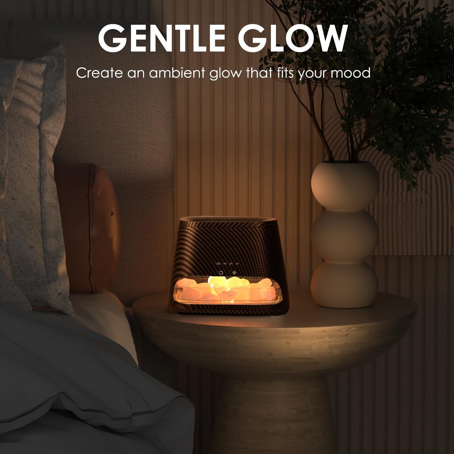 2-in-1 Essential Oil Diffuser for Home & Himalayan Salt Lamp, 150ml