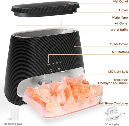 2-in-1 Essential Oil Diffuser for Home & Himalayan Salt Lamp, 150ml