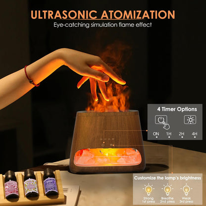 2-in-1 Essential Oil Diffuser for Home & Himalayan Salt Lamp, 150ml