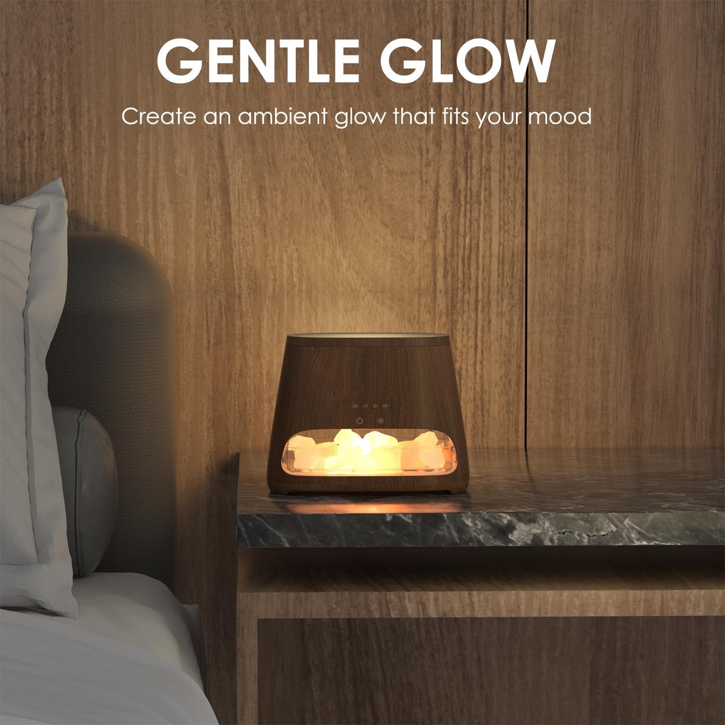 2-in-1 Essential Oil Diffuser for Home & Himalayan Salt Lamp, 150ml
