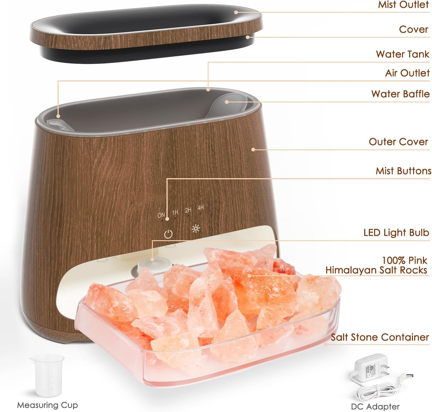 2-in-1 Essential Oil Diffuser for Home & Himalayan Salt Lamp, 150ml