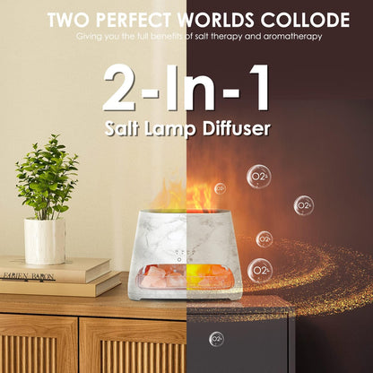 2-in-1 Essential Oil Diffuser for Home & Himalayan Salt Lamp, 150ml
