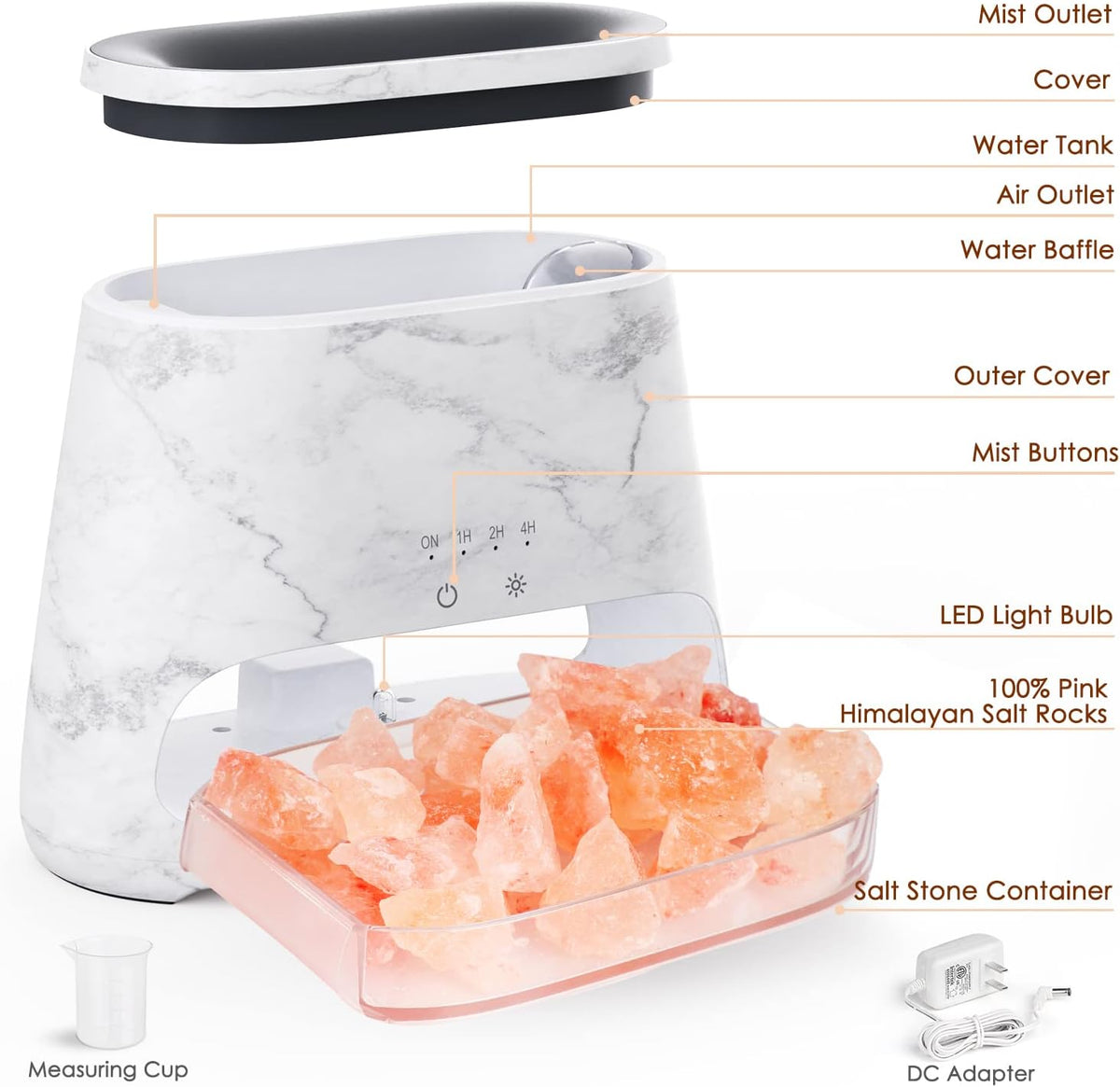 2-in-1 Essential Oil Diffuser for Home & Himalayan Salt Lamp, 150ml