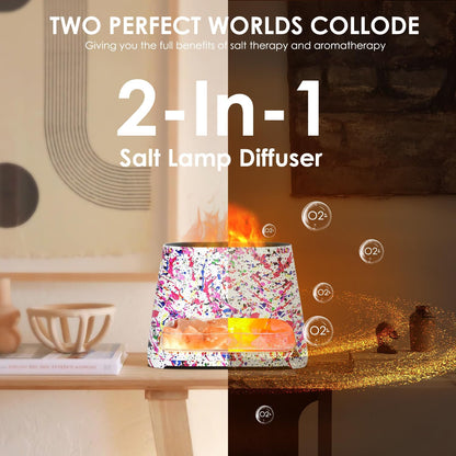 2-in-1 Essential Oil Diffuser for Home & Himalayan Salt Lamp, 150ml