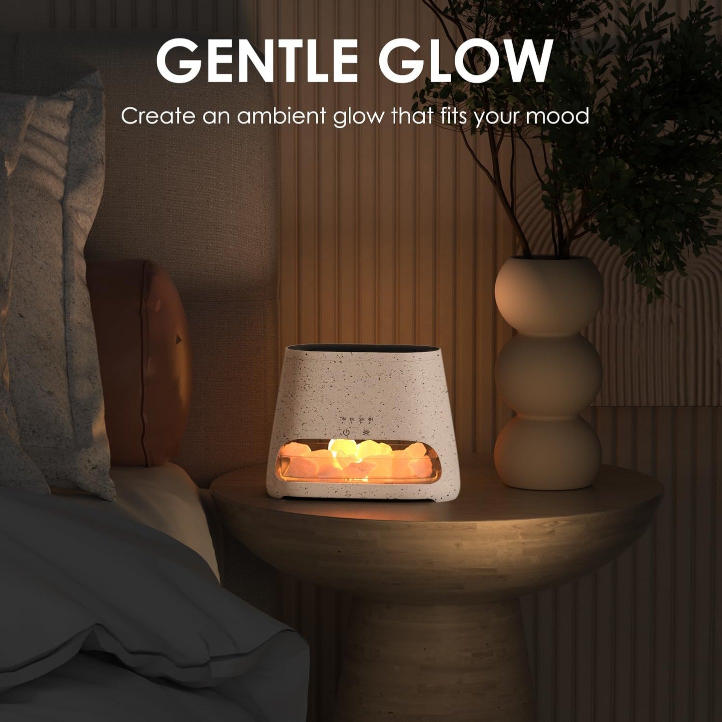 2-in-1 Essential Oil Diffuser for Home & Himalayan Salt Lamp, 150ml