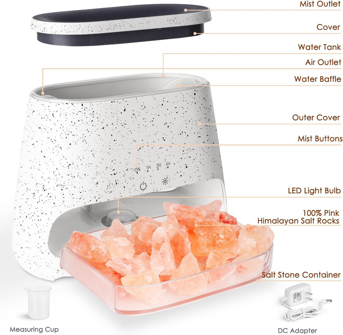 2-in-1 Essential Oil Diffuser for Home & Himalayan Salt Lamp, 150ml