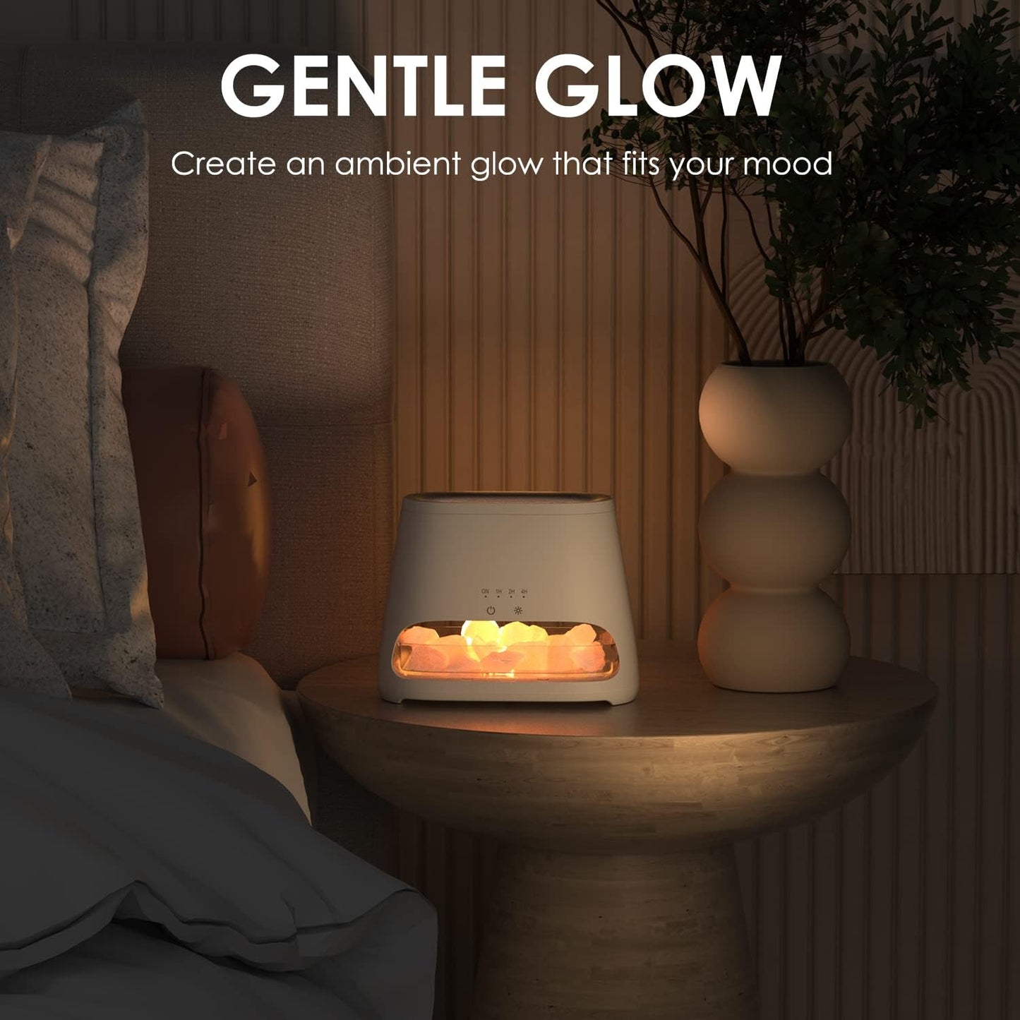 2-in-1 Essential Oil Diffuser for Home & Himalayan Salt Lamp, 150ml