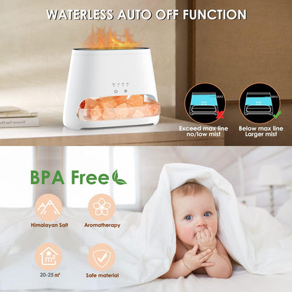 2-in-1 Essential Oil Diffuser for Home & Himalayan Salt Lamp, 150ml