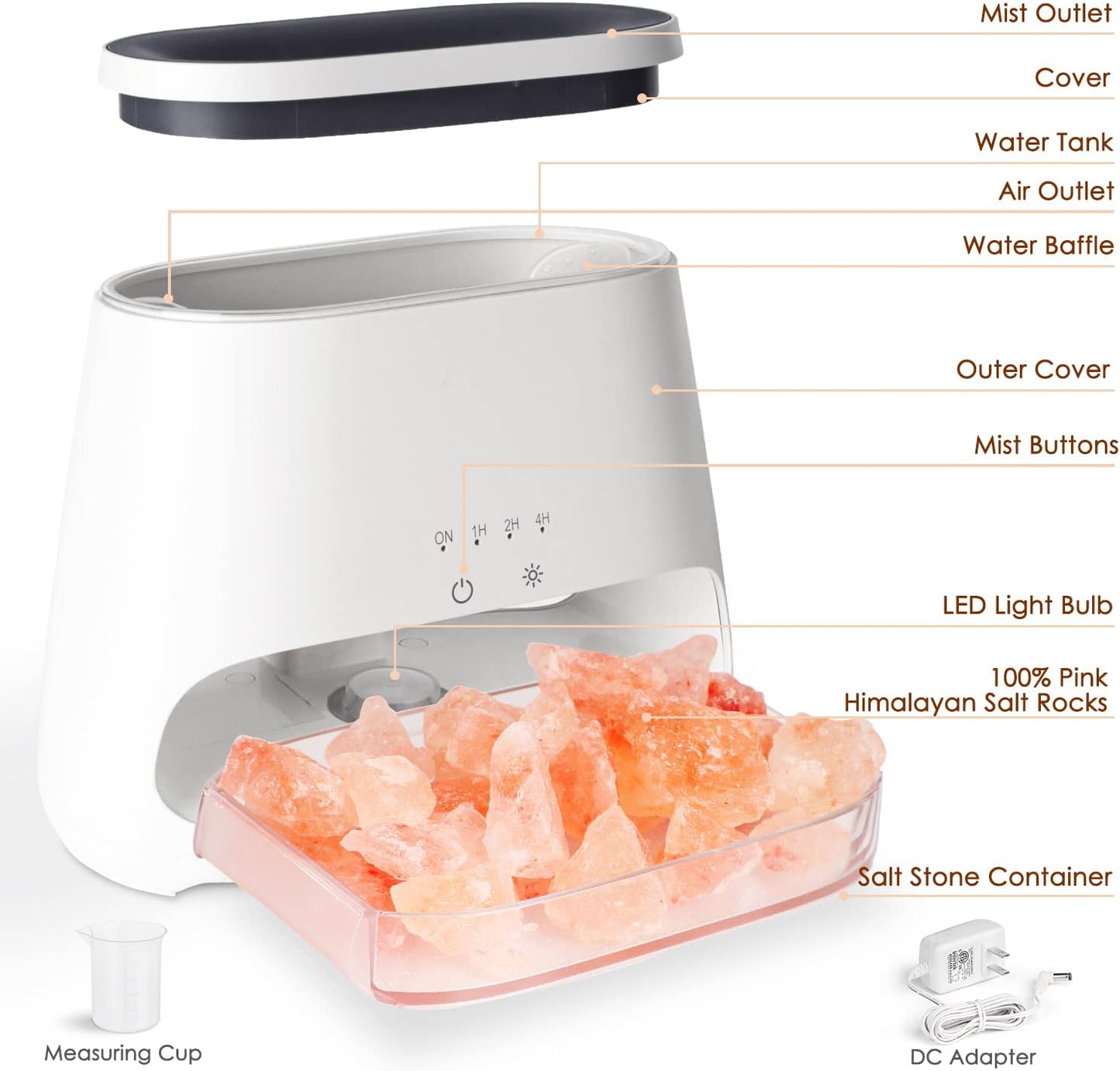 2-in-1 Essential Oil Diffuser for Home & Himalayan Salt Lamp, 150ml