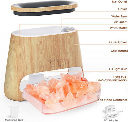 2-in-1 Essential Oil Diffuser for Home & Himalayan Salt Lamp, 150ml