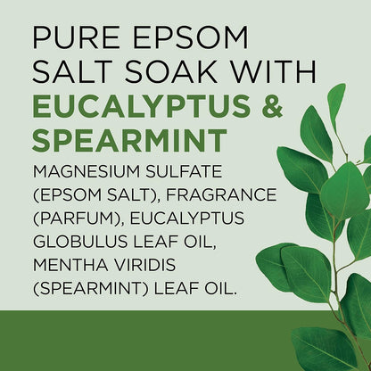 Pure Epsom Salt, Relax & Relief with Eucalyptus and Spearmint, 3 lb (Pack of 4)