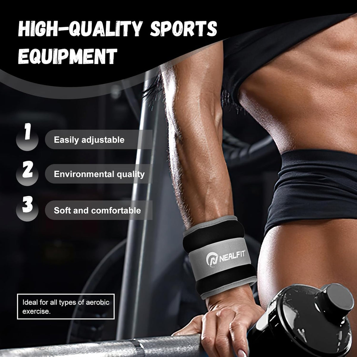 Ankle Weights 1/2/3/4/6/10 LBS for Men Women Kids, Leg Arm Wrist Weights with Adjustable Strap for Running, Aerobics, Strength Training, Physical Therapy, Fitness