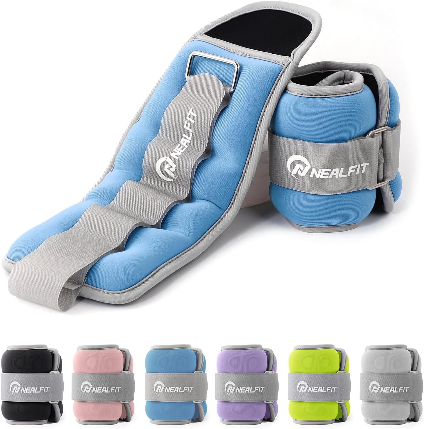 Ankle Weights 1/2/3/4/6/10 LBS for Men Women Kids, Leg Arm Wrist Weights with Adjustable Strap for Running, Aerobics, Strength Training, Physical Therapy, Fitness