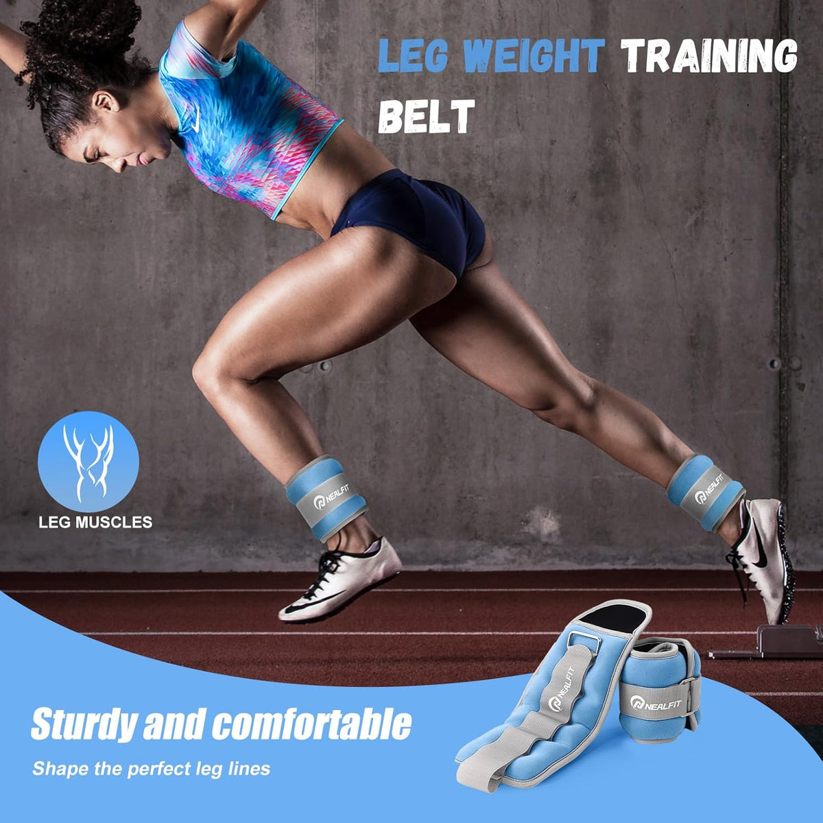 Ankle Weights 1/2/3/4/6/10 LBS for Men Women Kids, Leg Arm Wrist Weights with Adjustable Strap for Running, Aerobics, Strength Training, Physical Therapy, Fitness