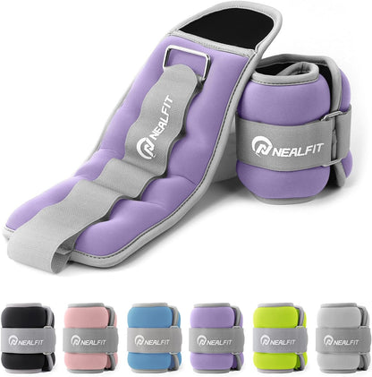 Ankle Weights 1/2/3/4/6/10 LBS for Men Women Kids, Leg Arm Wrist Weights with Adjustable Strap for Running, Aerobics, Strength Training, Physical Therapy, Fitness