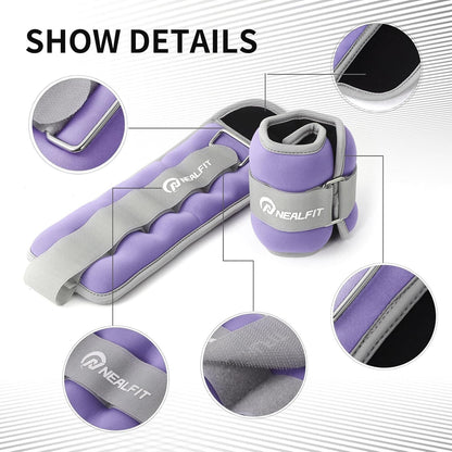 Ankle Weights 1/2/3/4/6/10 LBS for Men Women Kids, Leg Arm Wrist Weights with Adjustable Strap for Running, Aerobics, Strength Training, Physical Therapy, Fitness