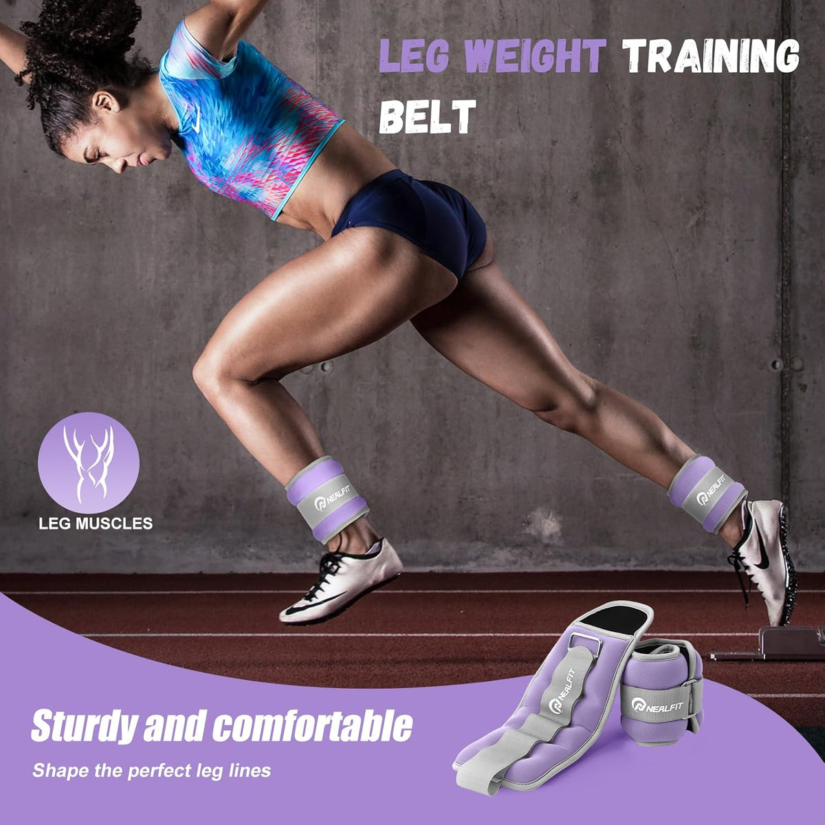 Ankle Weights 1/2/3/4/6/10 LBS for Men Women Kids, Leg Arm Wrist Weights with Adjustable Strap for Running, Aerobics, Strength Training, Physical Therapy, Fitness