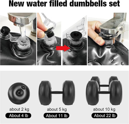 Water Filled Dumbbells Set - Water Filled Weights - Portable Travel Weights - Adjustable Dumbbells